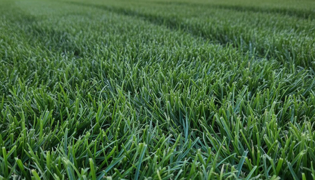 Close-up of freshly cut green grass showing expert lawn mowing quality in Orange County, CA