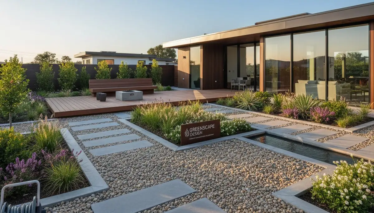 Pea gravel landscaping installation in Orange County, CA for drainage and pathways