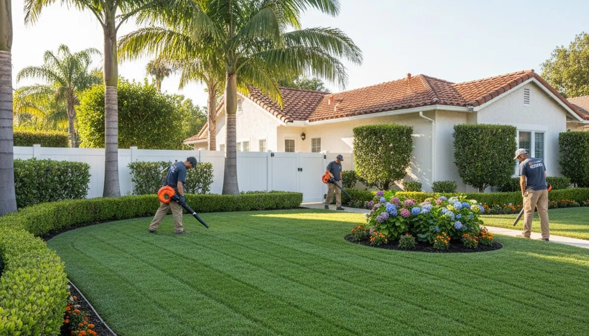 Manicured residential lawn showcasing professional landscaping maintenance in Orange County, CA